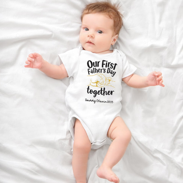 Personalized First Father's Day Daddy and Baby Outfit | CWFamily74