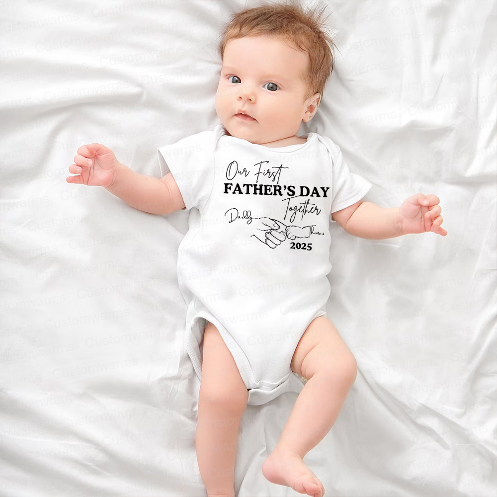 Personalized First Father's Day Daddy and Baby Outfit | CWFamily75