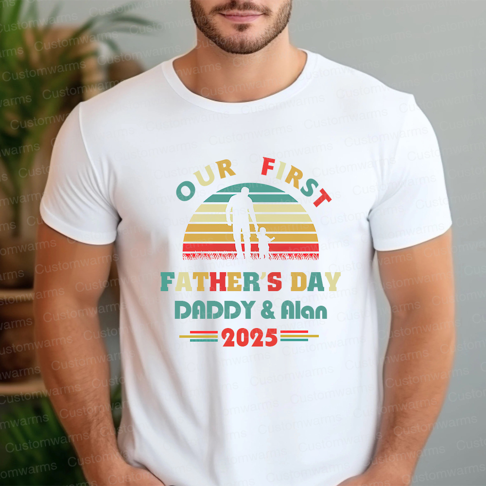 Personalized First Father's Day Daddy and Baby Outfit | CWFamily95