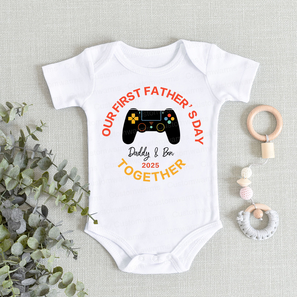 Personalized First Father's Day Daddy and Baby Outfit | CWFamily96