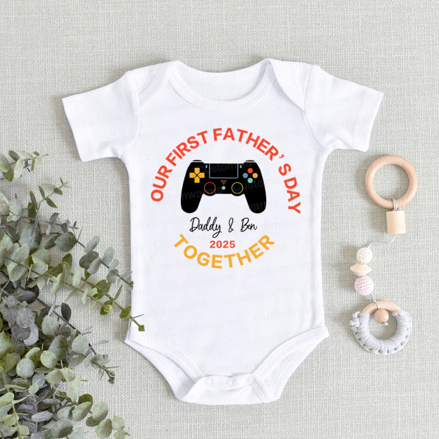 Personalized First Father's Day Daddy and Baby Outfit | CWFamily96