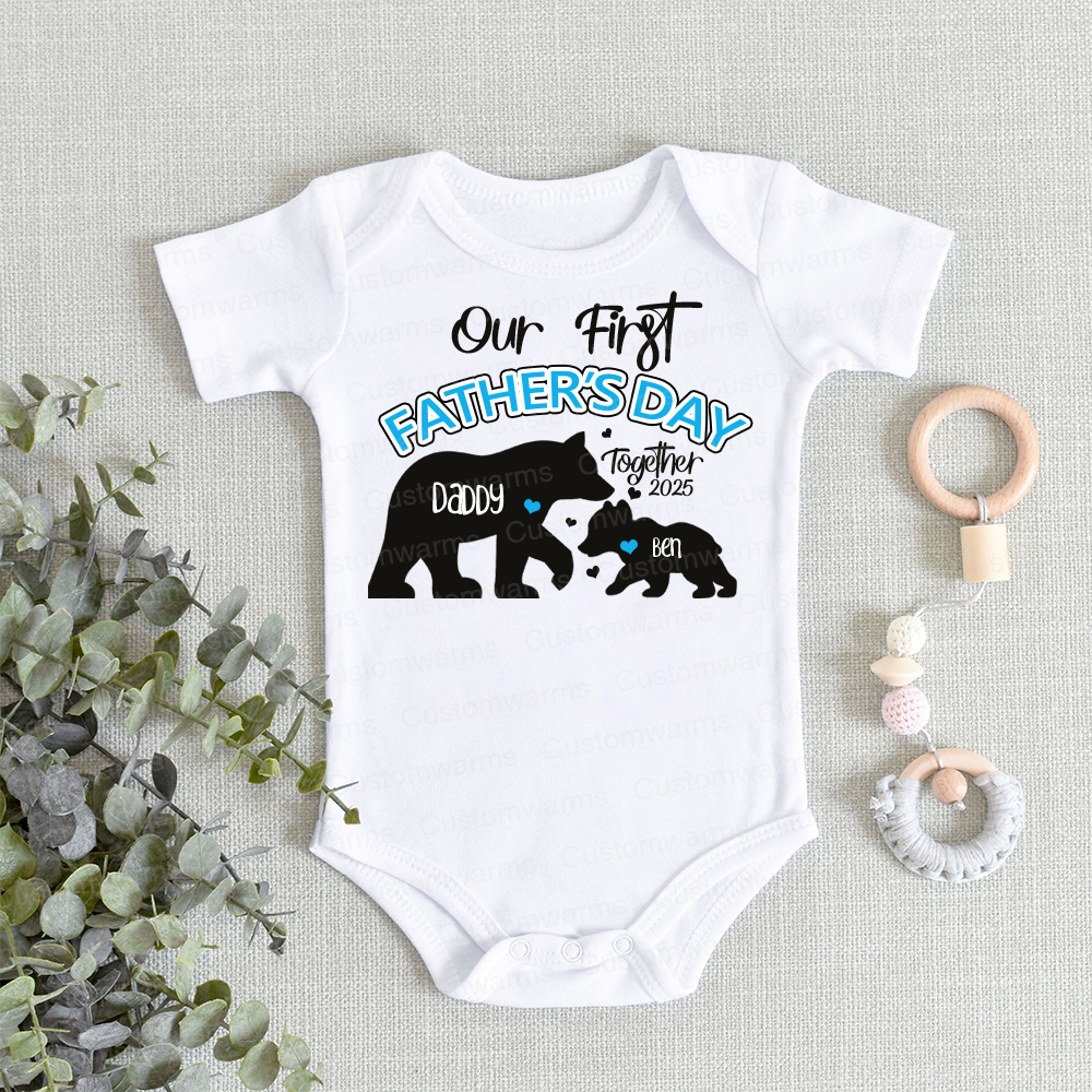 Personalized First Father's Day Daddy and Baby Outfit | CWFamily97