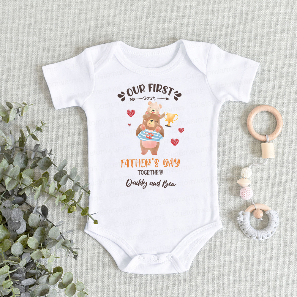 Personalized First Father's Day Daddy and Baby Outfit | CWFamily98