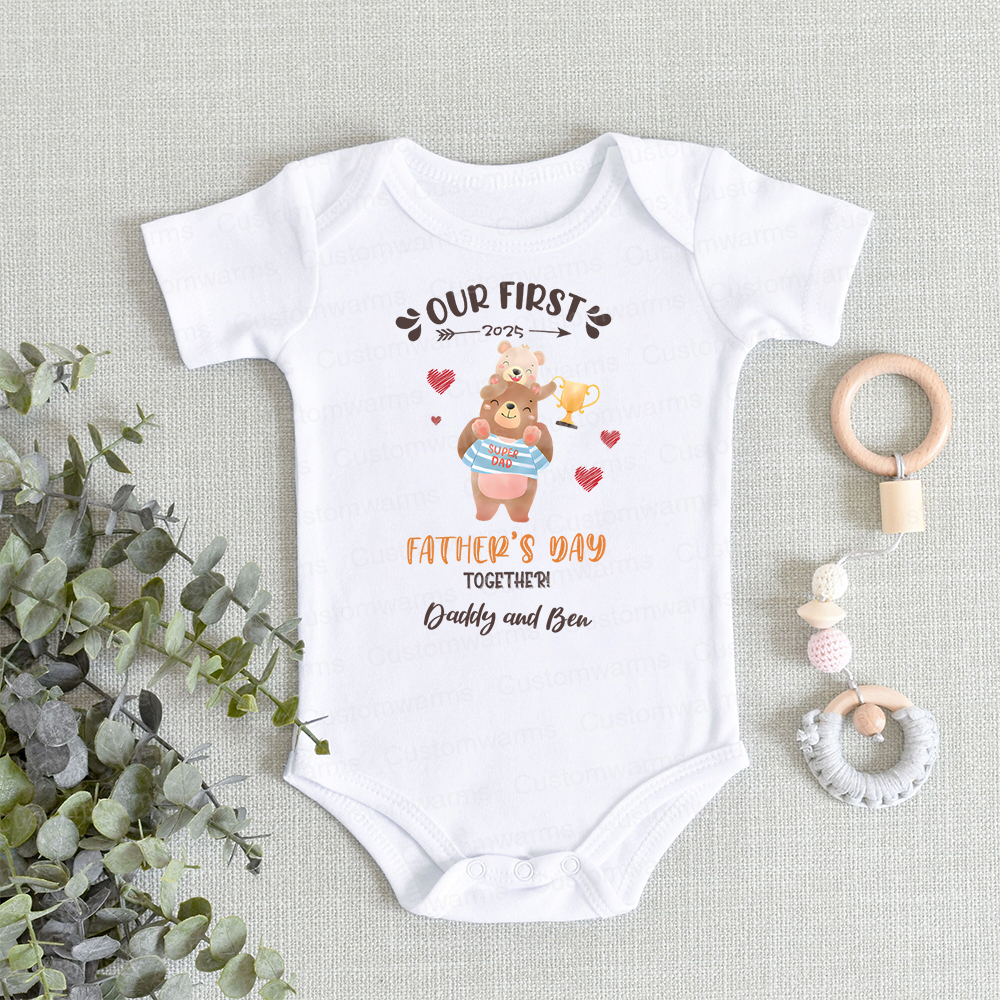 Personalized First Father's Day Daddy and Baby Outfit | CWFamily98