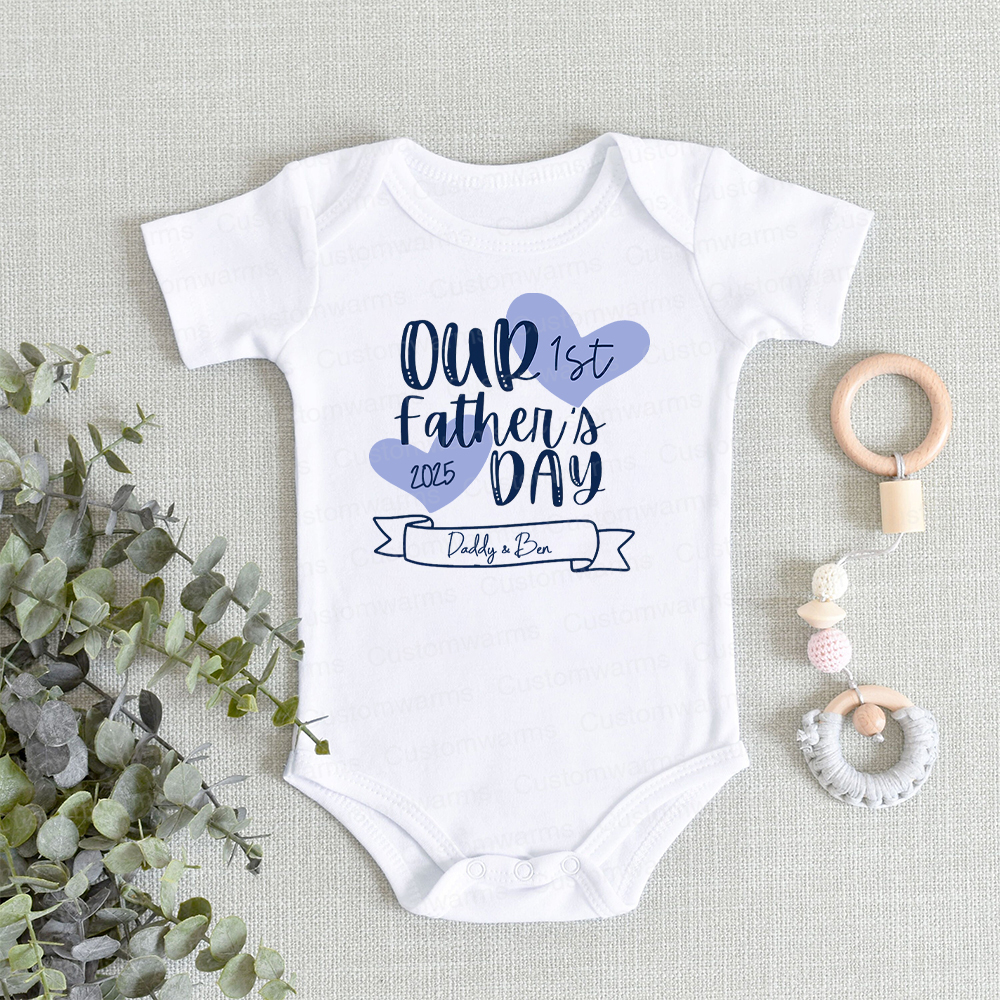 Personalized First Father's Day Daddy and Baby Outfit | CWFamily99