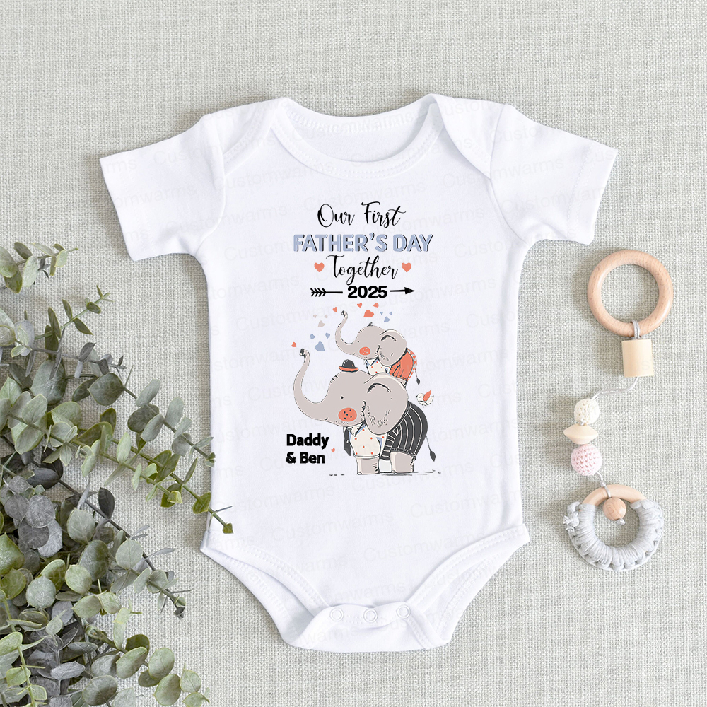 Personalized First Father's Day Daddy and Baby Outfit | CWFamily100