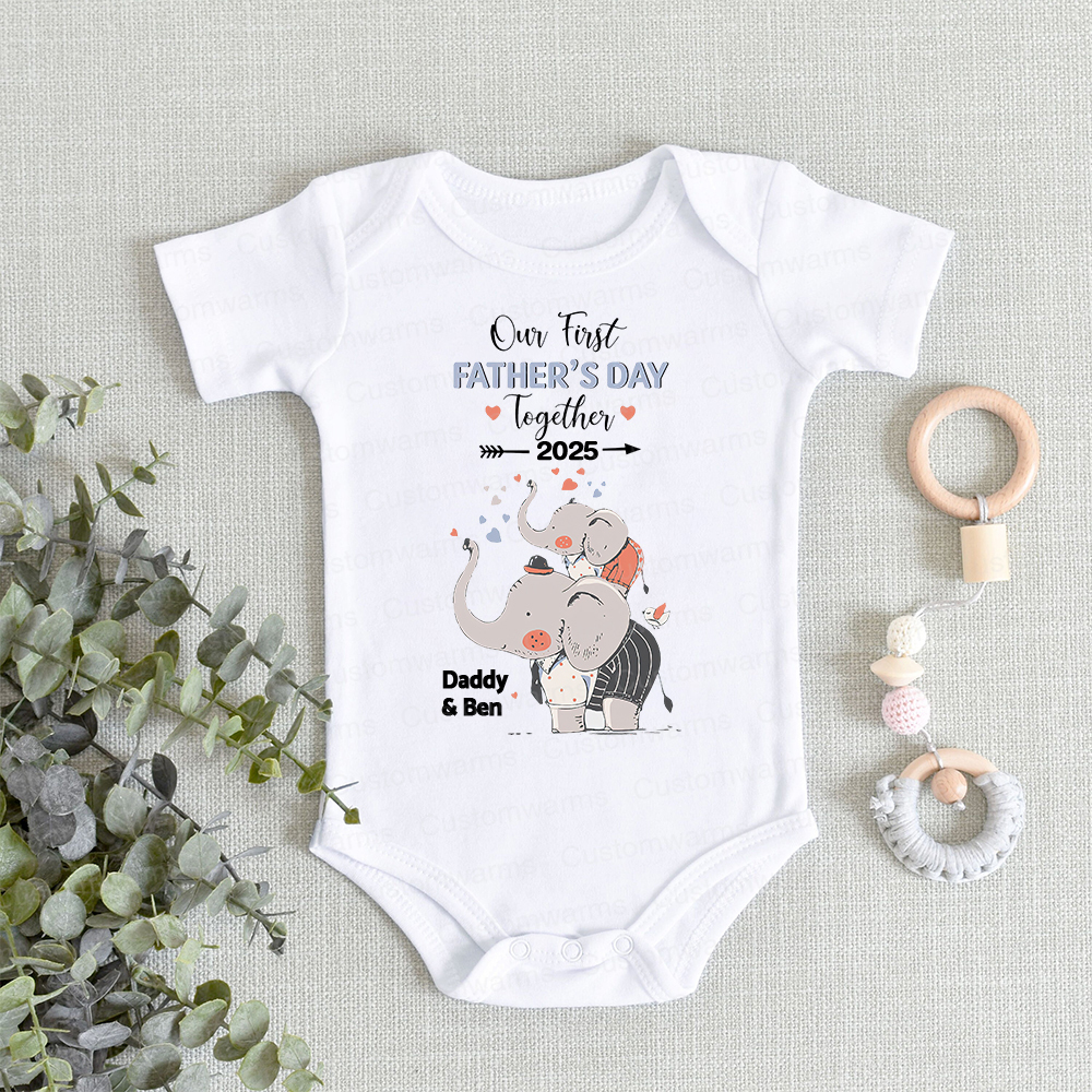 Personalized First Father's Day Daddy and Baby Outfit | CWFamily100