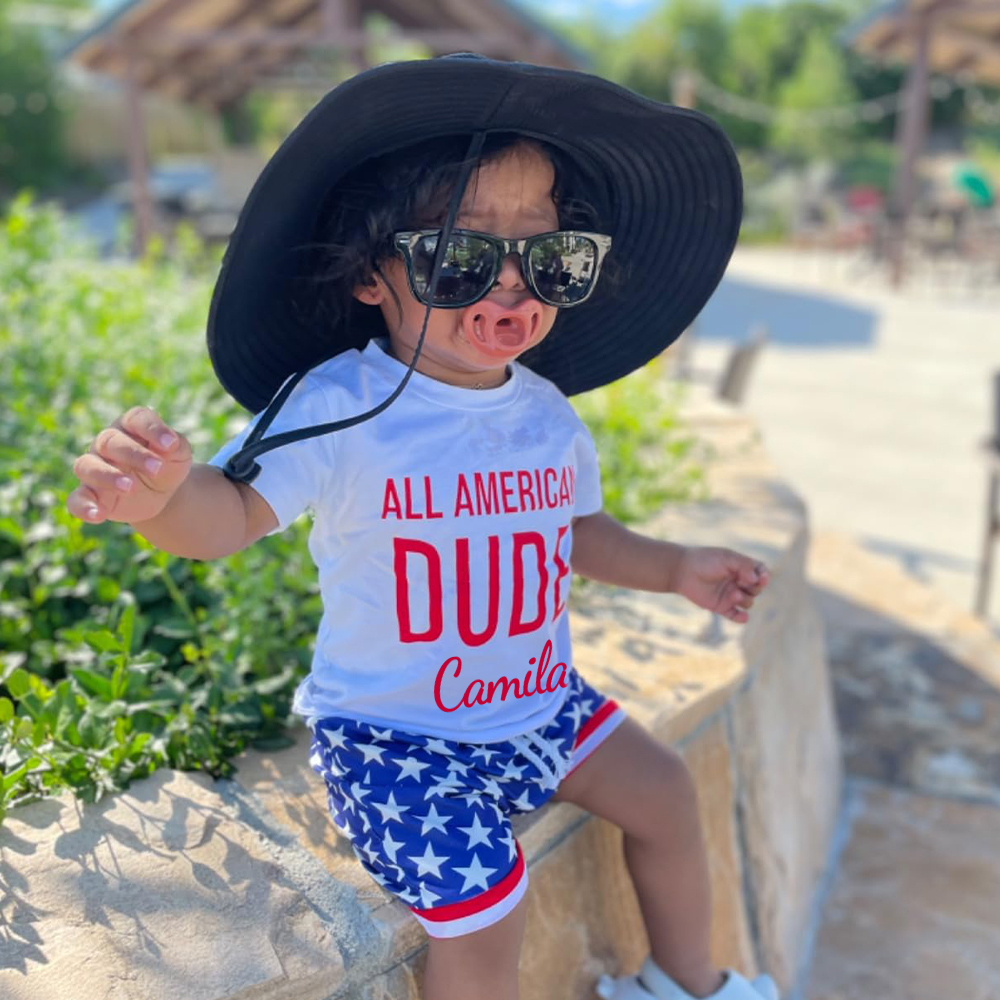 Personalized Boys The 4th Of July Shirt and Shorts Set  | CWBaby240