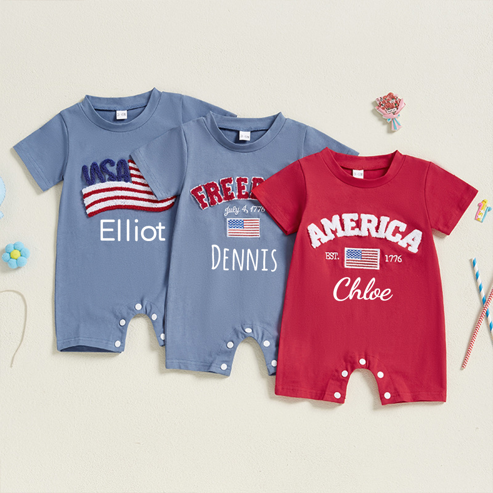 Personalized 4th of July Independence Day Romper | CWBaby248