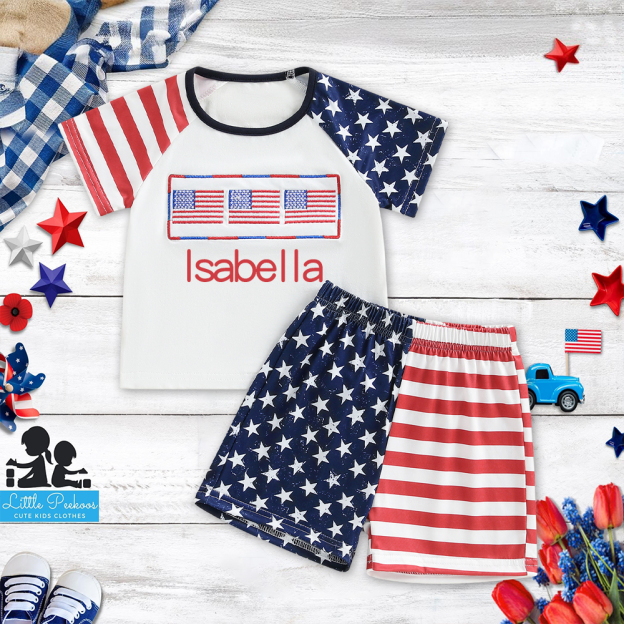 Personalized Boys The 4th Of July Shirt and Shorts Set  | CWBaby255