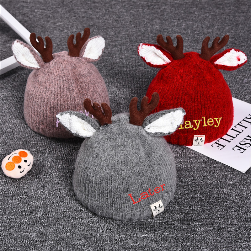 Personalized Embroidery Cute Elk Ear Hat for Comfort & Unique | HSKid21