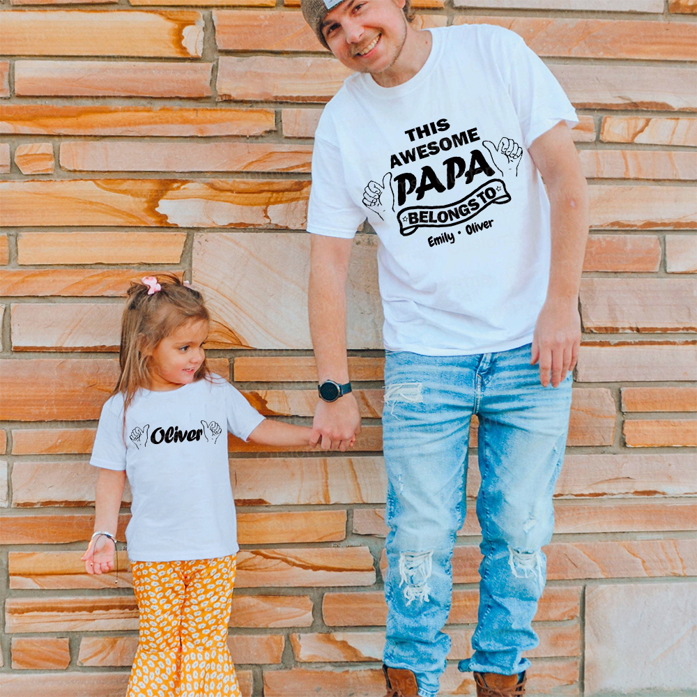 Personalized First Father's Day Daddy and Me Outfit | CWFamily110