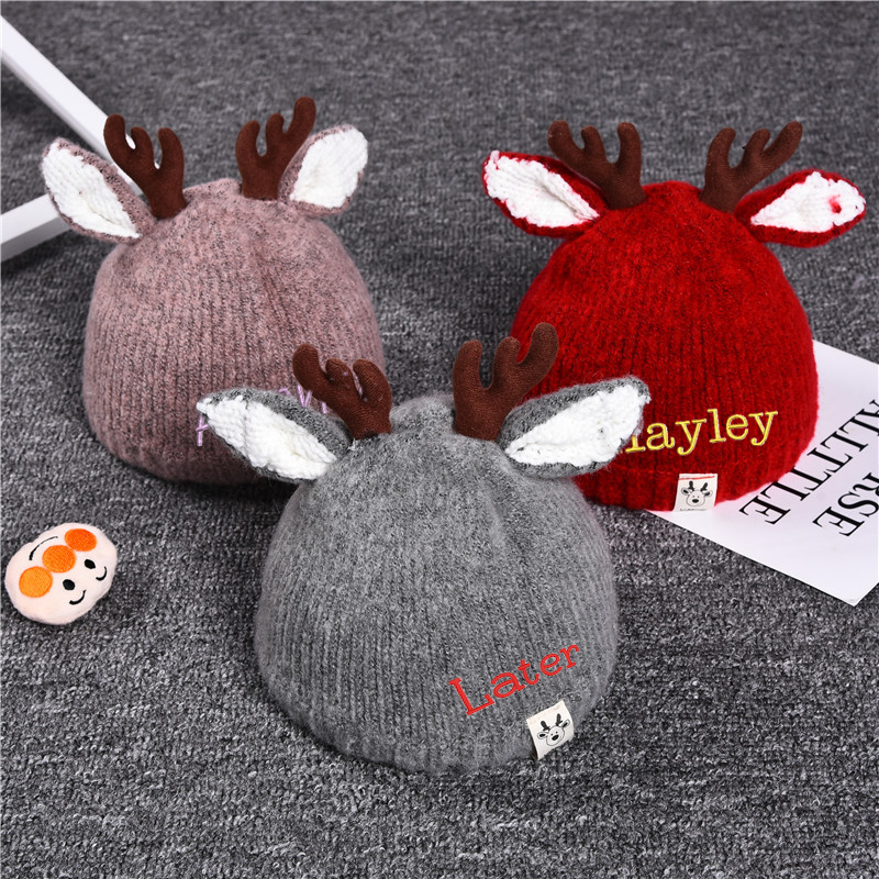 Personalized Embroidery Cute Elk Ear Hat for Comfort & Unique | HSKid21