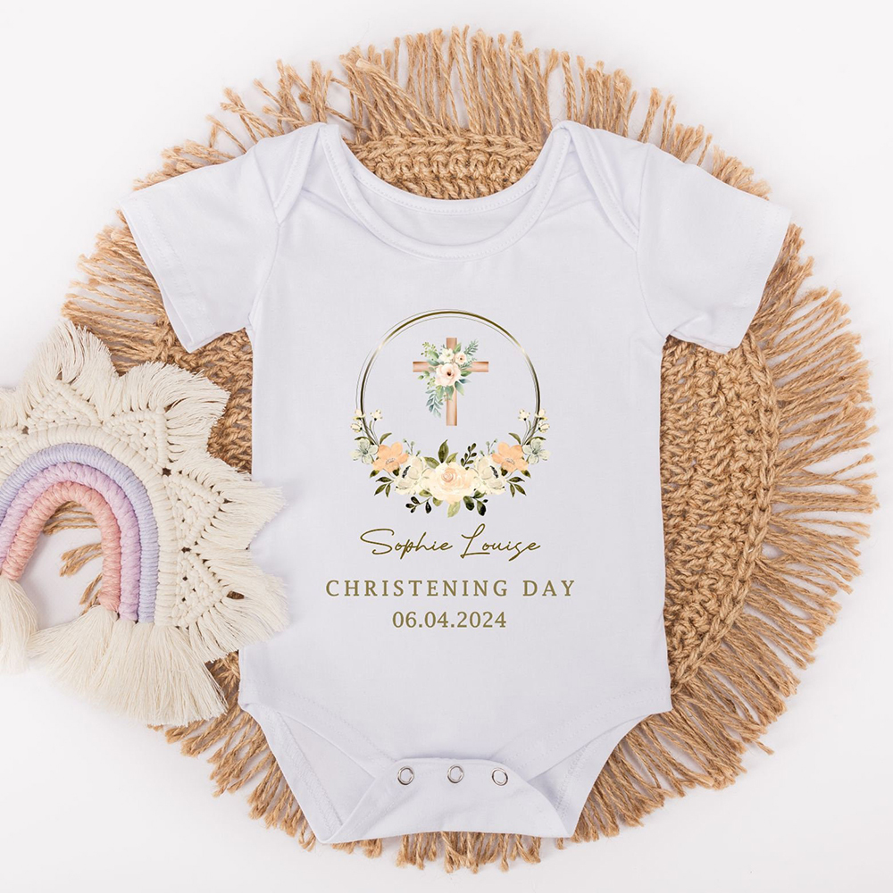 Personalized Baby Christening Day Romper | CWBaby259