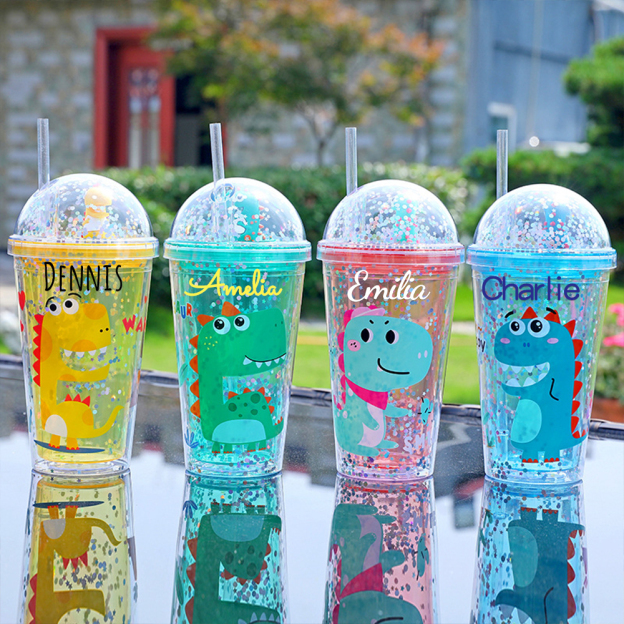 Personalised BPA Free 16oz Cartoon Dinosaur Tumblers Bottles | YouBottle75