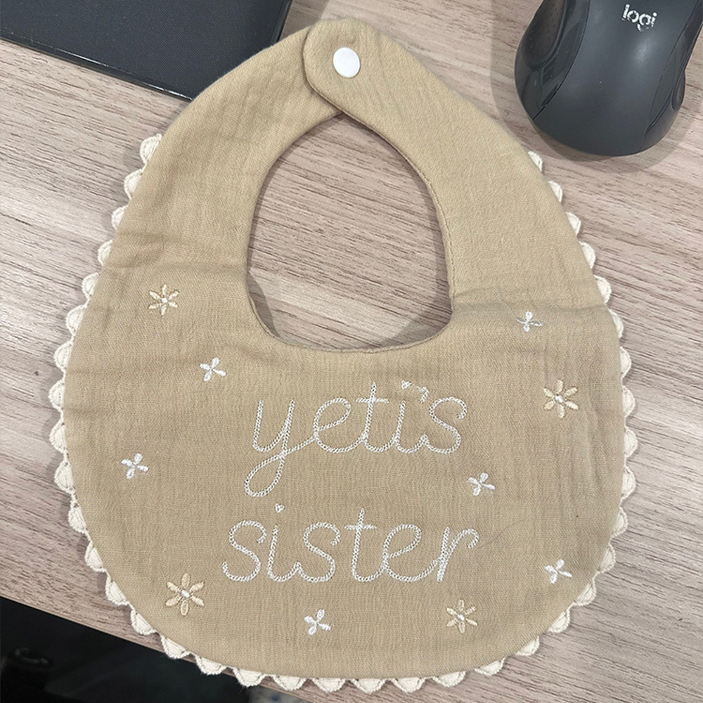 Personalized Embroidered Baby Muslin Bib | CWBaby21401