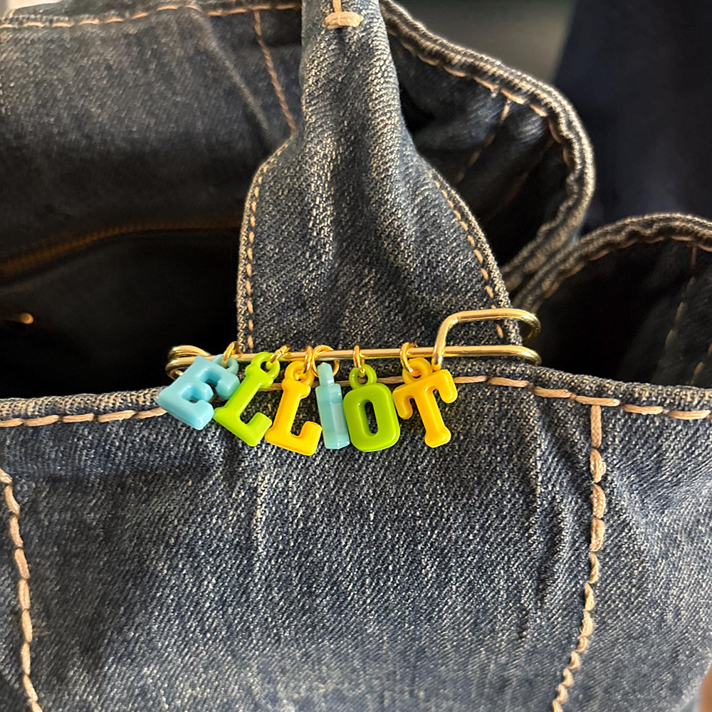 Personalized Colorful Letter Badge Safety Pin | CWToy132