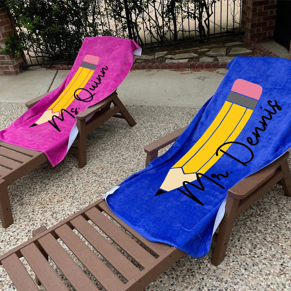 Personalized Back To School Essentials Beach Towel | CWTowel171