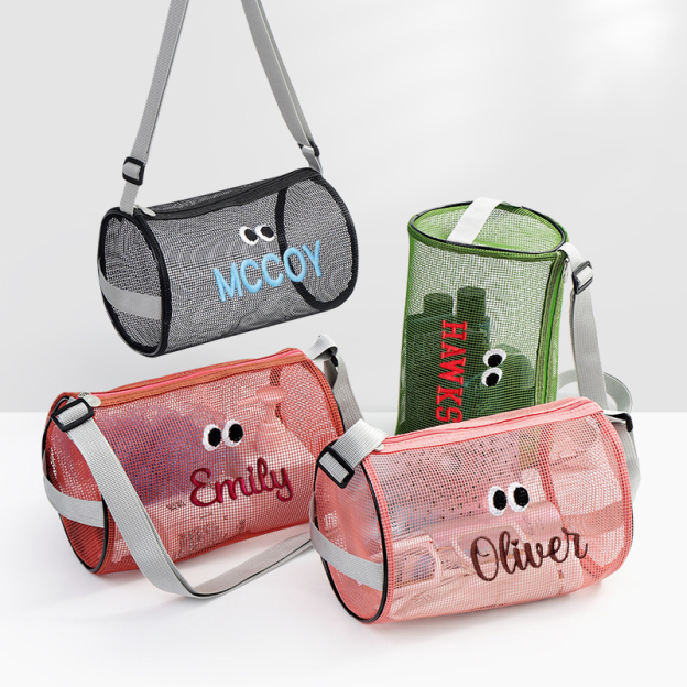 Personalized Summer Seashell Zipper Mesh Beach Bag | CWBeach196