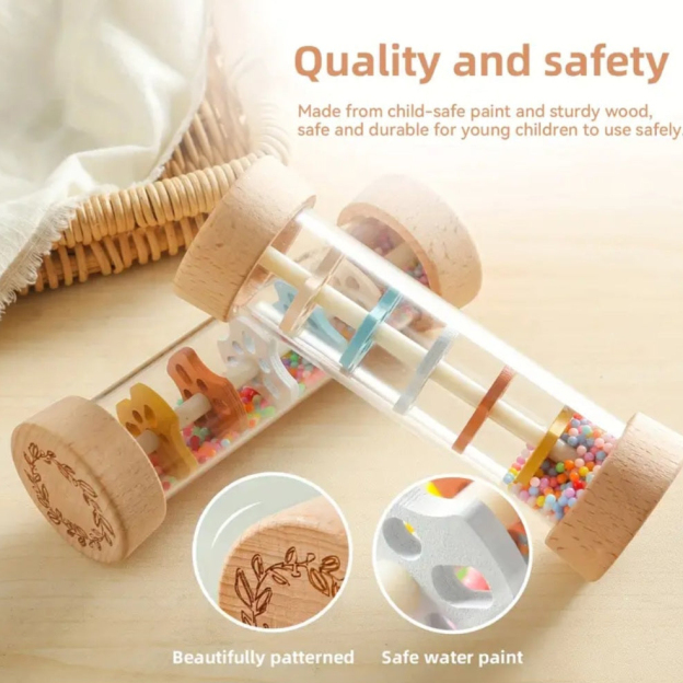 Personalized Baby Wood Rattle Sensory Toy | CWToy135