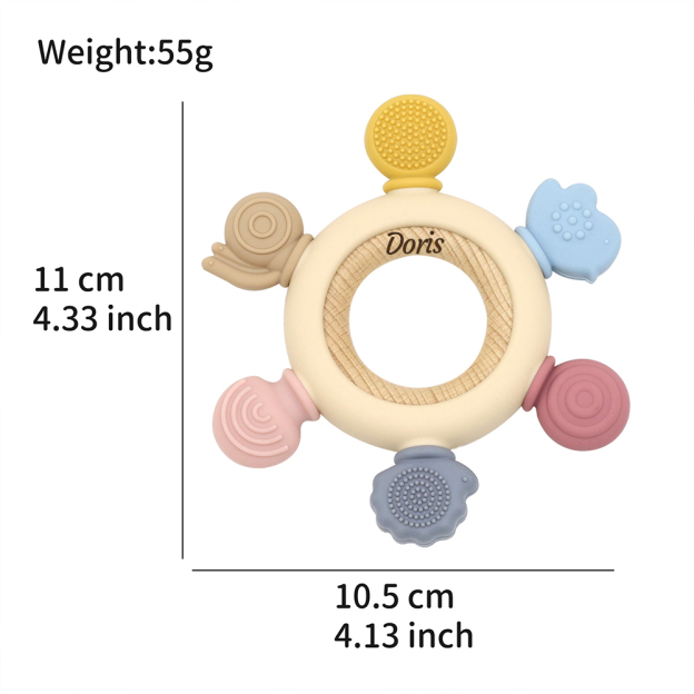 Personalised Baby Food Silicone Sensory Teething Ring | CWToy136