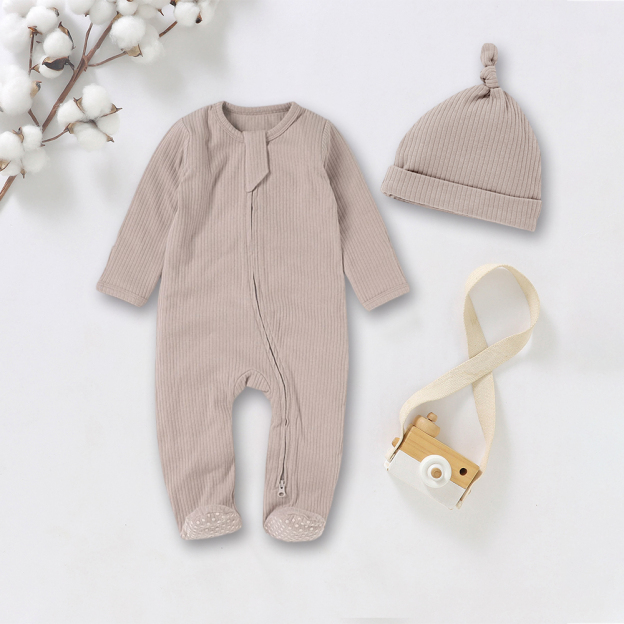 Personalized Embroidery Baby Organic Cotton Ribbed Outfit | CWBaby277