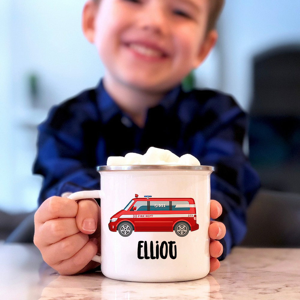Personalised 12oz Fire Engines Mugs for Kids  | KidMug06