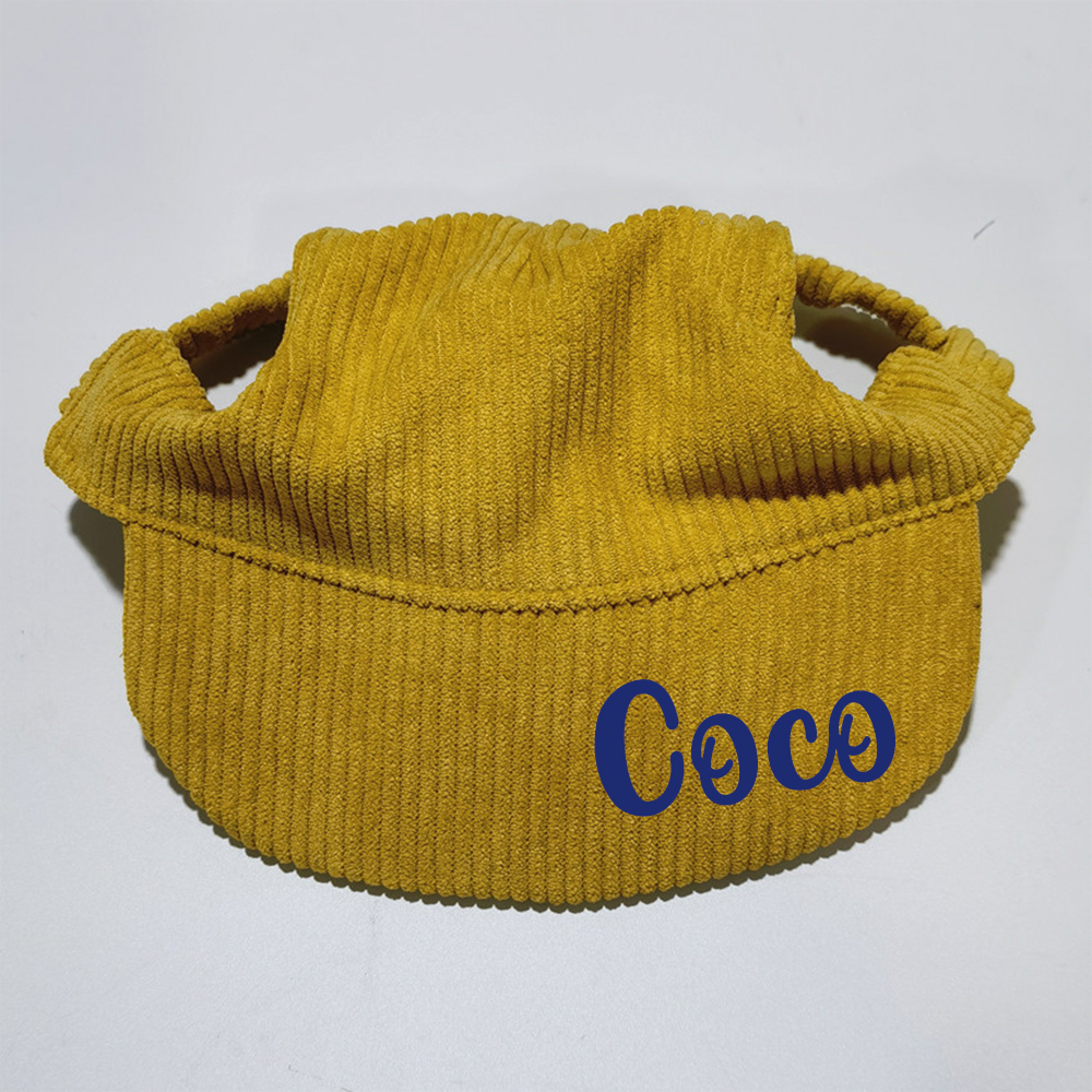 Personalized Corduroy Adjustable Pet Pet Baseball Cap | BKPet184