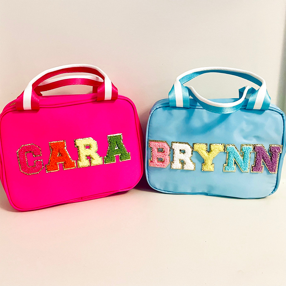 Personalized Chenille Letters Patch Kids Lunch Bag
