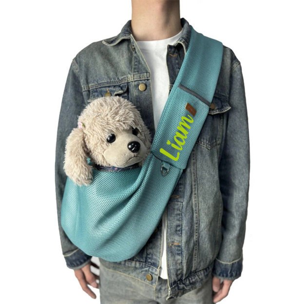 Personalized Breathable Crossbody Mesh Dog Sling Carrier | BKPet188