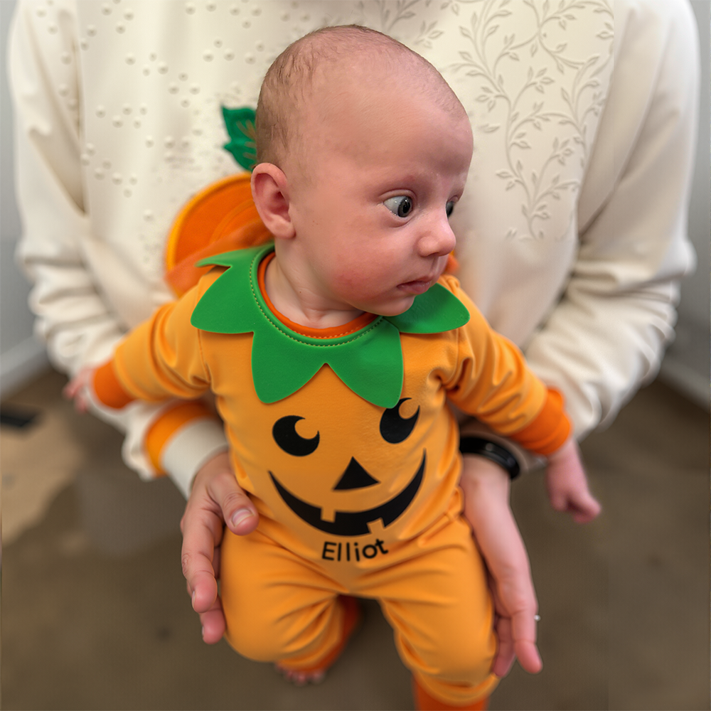 Personalized Baby Pumpkin Halloween Jumpsuit | CWHalloween42