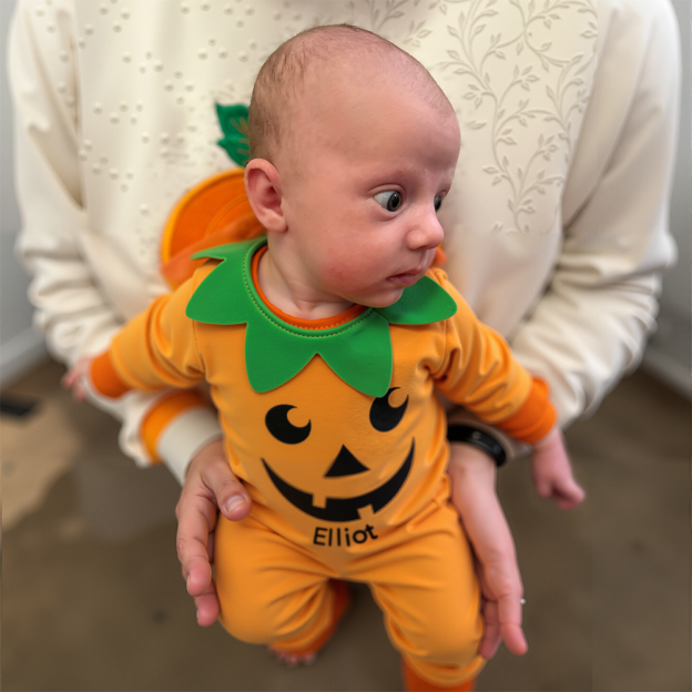 Personalized Baby Pumpkin Halloween Jumpsuit | CWHalloween42