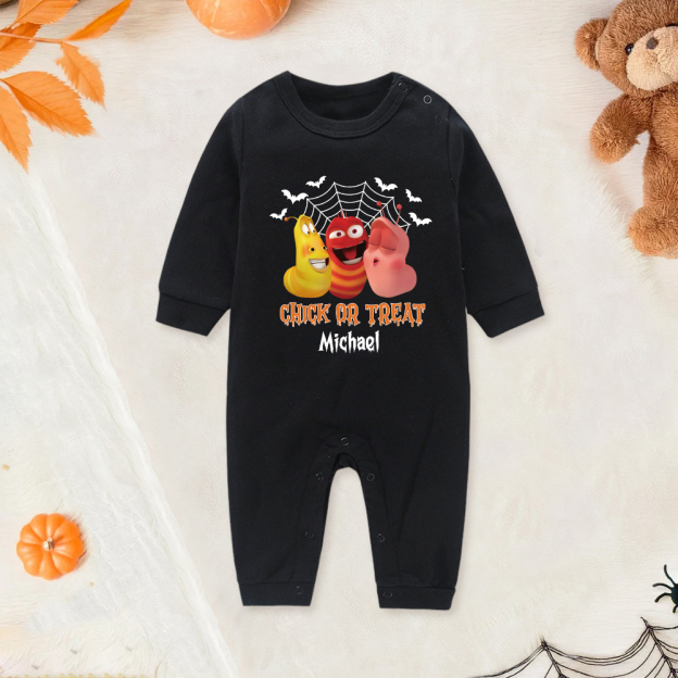 Personalized Larva's Halloween Funny Baby Romper | Larva08