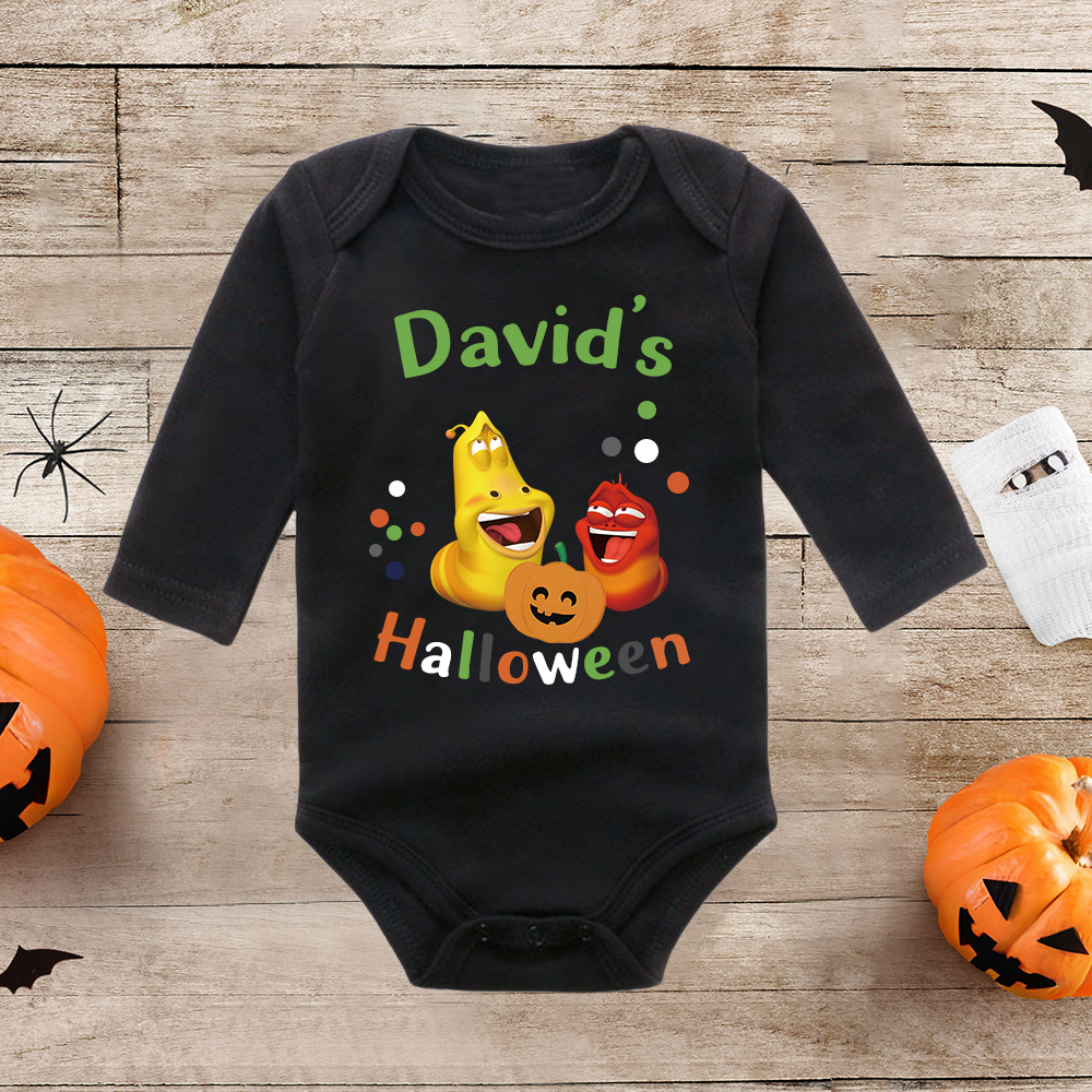 Personalized Larva's Halloween Funny Baby Romper | Larva18