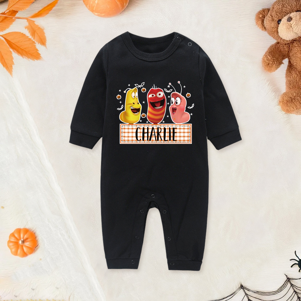 Personalized Larva's Halloween Funny Baby Romper | Larva11