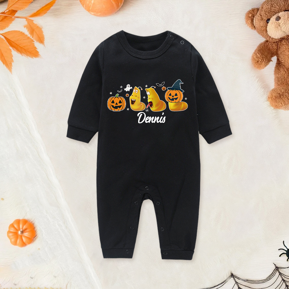 Personalized Larva's Halloween Funny Baby Romper | Larva14