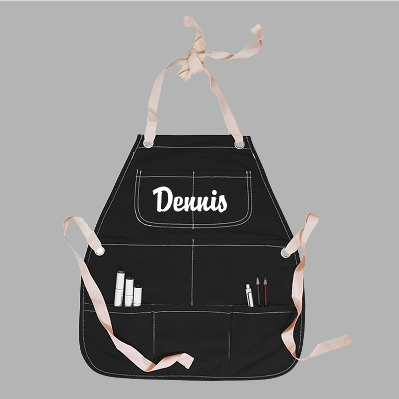 Personalized Color Cotton Apron with Garden Toy Set | Apron07