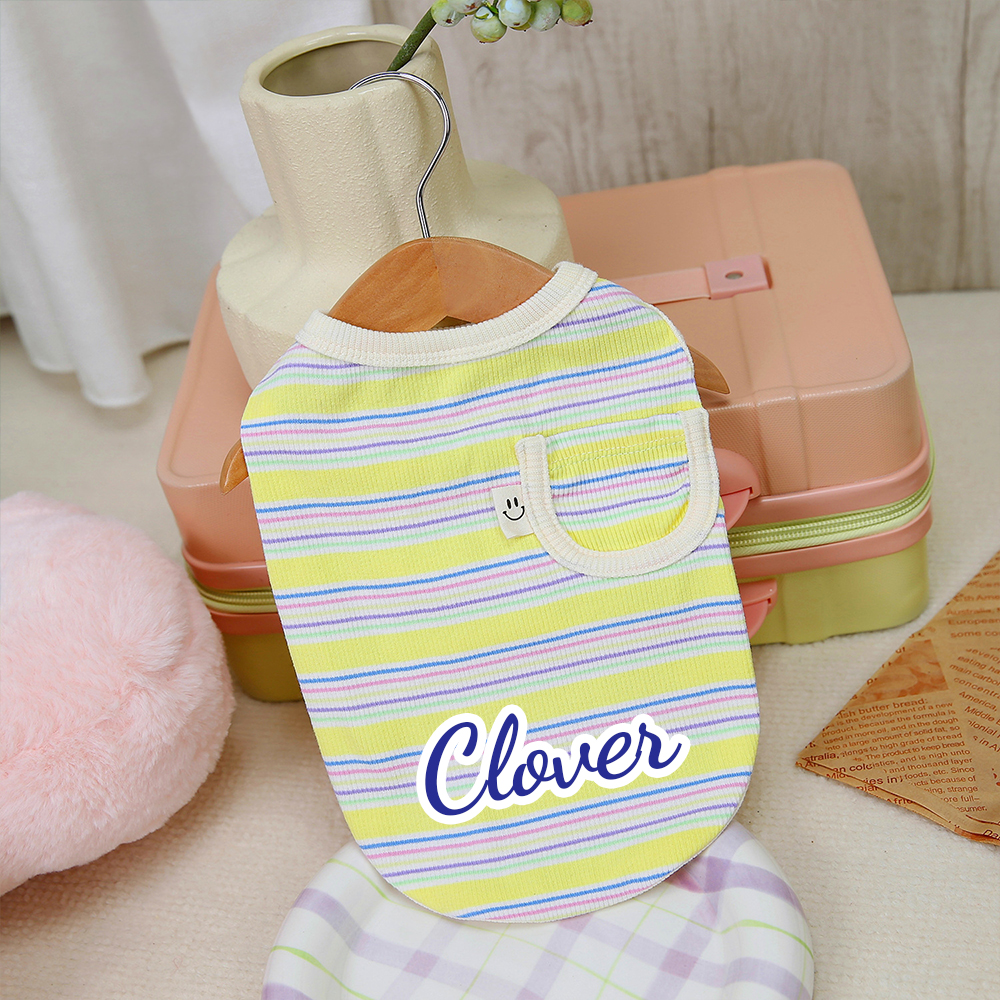 Personalized Cute Stripe Pet Summer Cool Vest | BKPet204