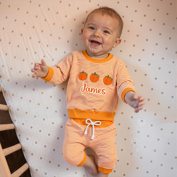 Personalized Kids Halloween Pumpkin Outfit | CWHalloween69