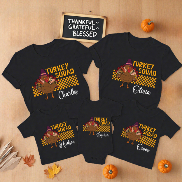 Personalized Turkey Squad Family Matching Shirt | CWThanks09