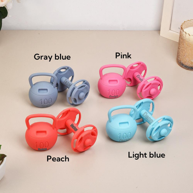 Personalized Miniature Baby Kettlebell & Barbell Gripping Toys | CWToy149