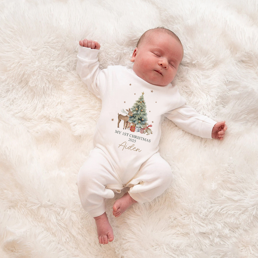 Personalized Baby 1st Christmas Ropmer and Hat Set | MCGift125