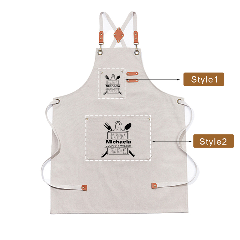 Personalized Name on Canvas Apron with Pockets for Unisex Adult | Apron22