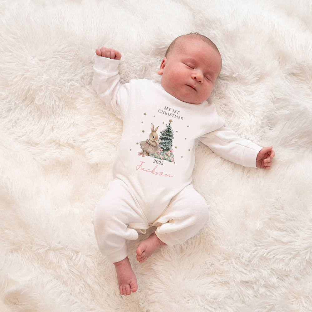 Personalized Baby 1st Christmas Ropmer and Hat Set | MCGift143