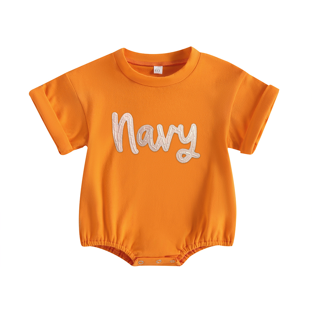 Personalized Baby Hand Embroidered Felt Romper | CWBaby301