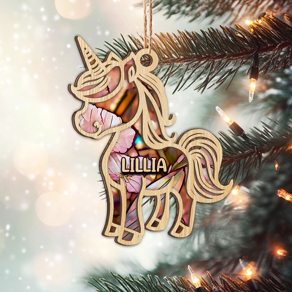 Personalized Unicorn Christmas Tree Ornaments | MCGift149