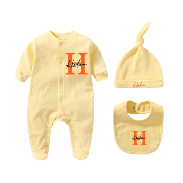 Personalized Baby Cotton Onesie Set | CWBaby25