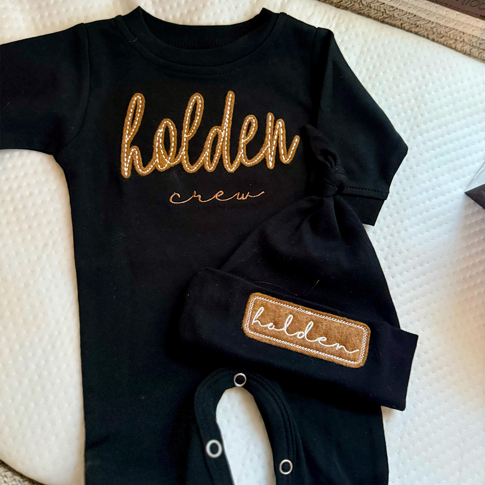 Personalized Baby Coming Home Outfit and Hat Set | CWBaby302