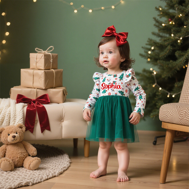 Personalized Christmas Baby Girl Lovely Tutu Dress | MCGift157