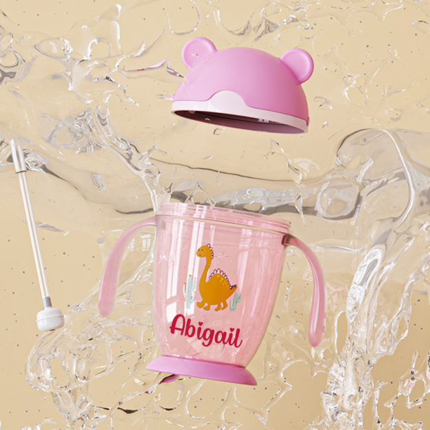 Personalized BPA Free 10oz Lovely Bear Water Bottle With Straw | YouBottle97